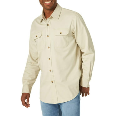 Whitive Men Fit Long Sleeve Pockets Oversized Single Breasted Denim Shirt 